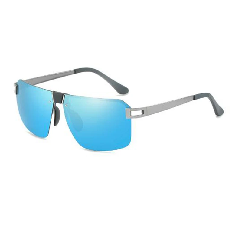 Луксозни мъжки поляризирани слънчеви очила за шофиране, очила за мъже и жени, маркови дизайнерски мъжки реколта без рамки метални слънчеви очила с UV400 Изображение 3