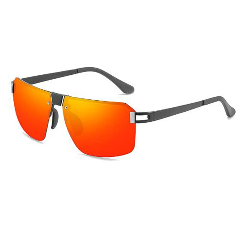 Луксозни мъжки поляризирани слънчеви очила за шофиране, очила за мъже и жени, маркови дизайнерски мъжки реколта без рамки метални слънчеви очила с UV400 Изображение 4