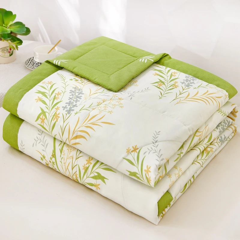 Лятото е коварен стеганое одеяло, изработени от памук, клас А, Дышащее удобно стеганое одеяло, приятен за кожата с воал принтом Изображение 3