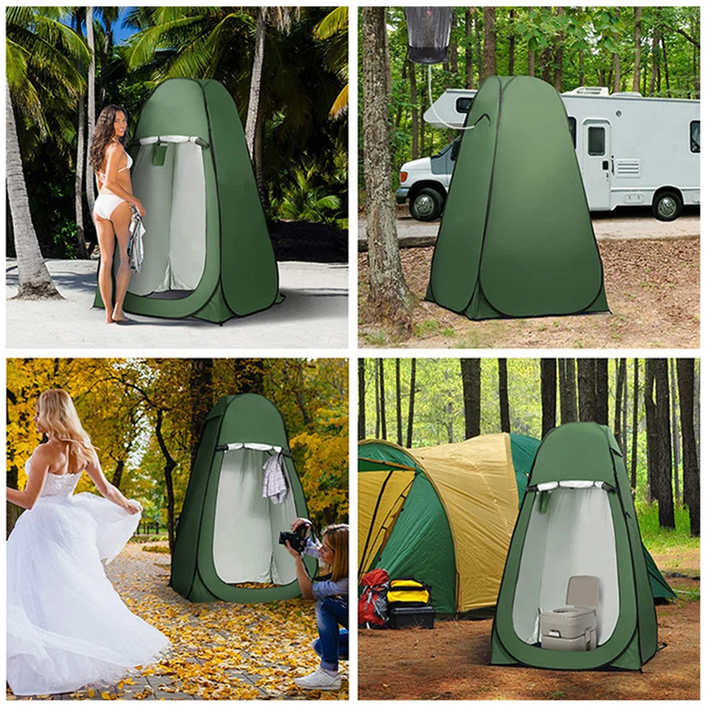 Малка лятна плажна палатка за нощуване на открито, водоустойчив луксозна двупластова сватбена шатра за душата Изображение 4