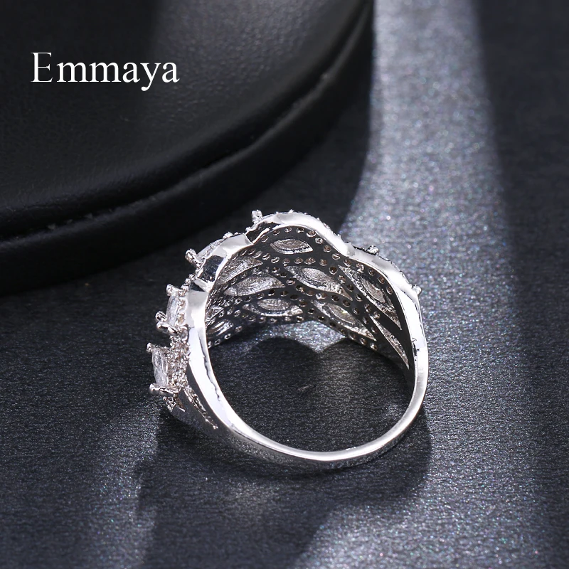 Марка Emmaya, модерен пръстен на едро, Австрийски кристал, циркон, Коледни подаръци за жени, сватбени бижута пръстени Изображение 1
