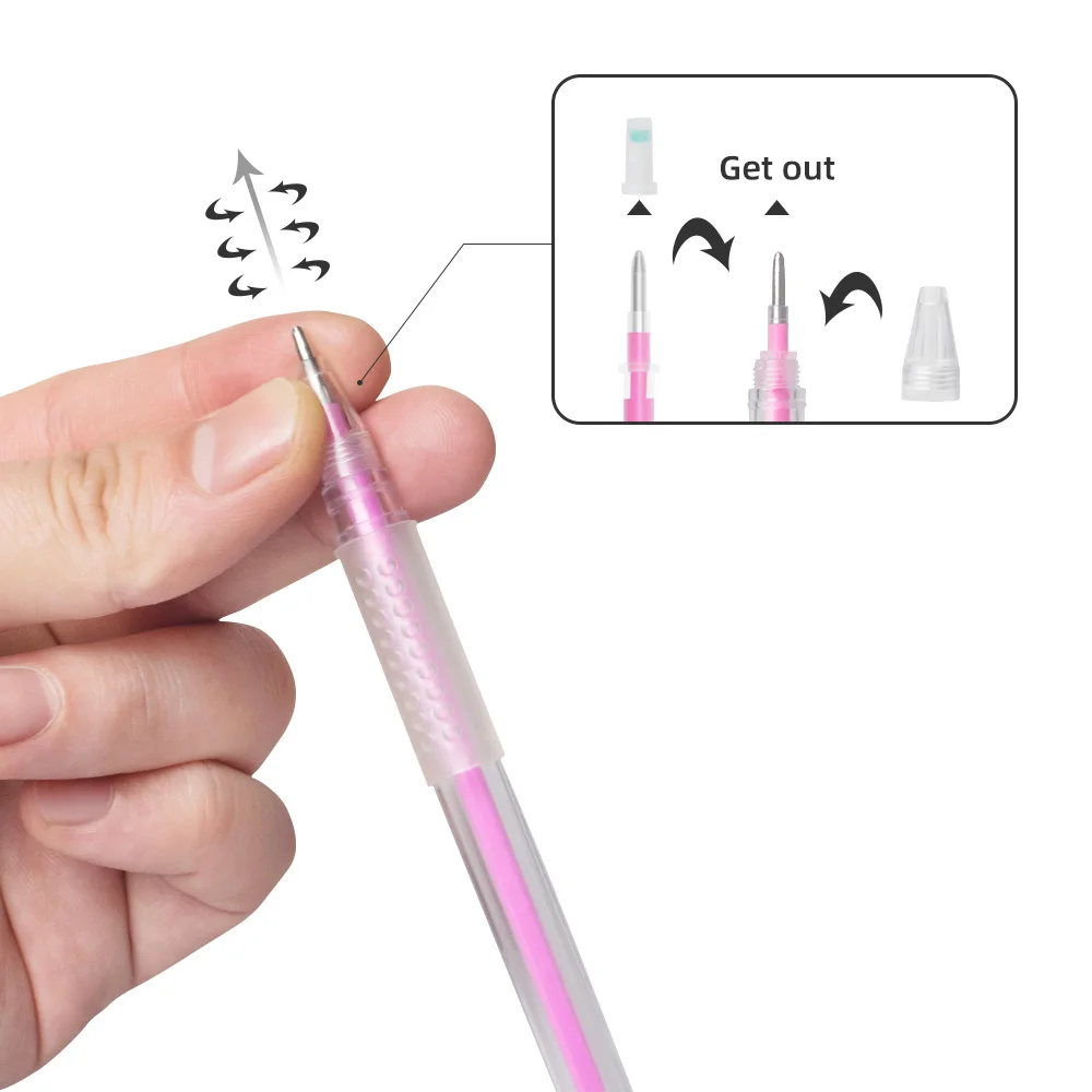 Маркер за татуажа на вежди и устни, 1 мм флуоресцентен маркер, Сменяеми пълнители За микроблейдинга на вежди и Устни Scribe PMU Tool Изображение 3