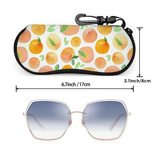 Мек калъф за слънчеви очила, прасковен цвят на цвят, калъф за очила за жени и мъже, ультралегкий неопреновый калъф за очила с цип Изображение 2