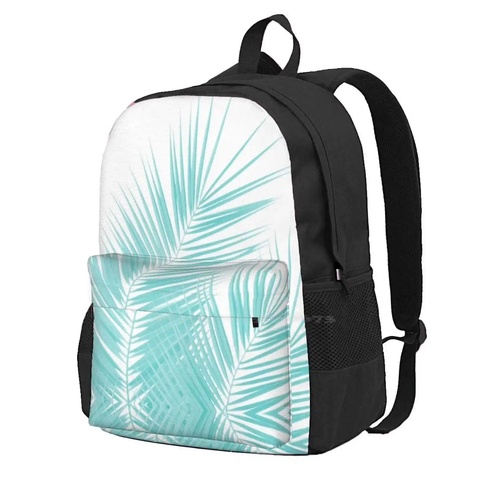 Меки Тюркоазени Палмови листа Dream-Cali Summer Vibes #1 #Тропически #Интериор #Изкуство Пътна чанта за лаптоп, Ученически чанти, Цветен Колаж Изображение 0