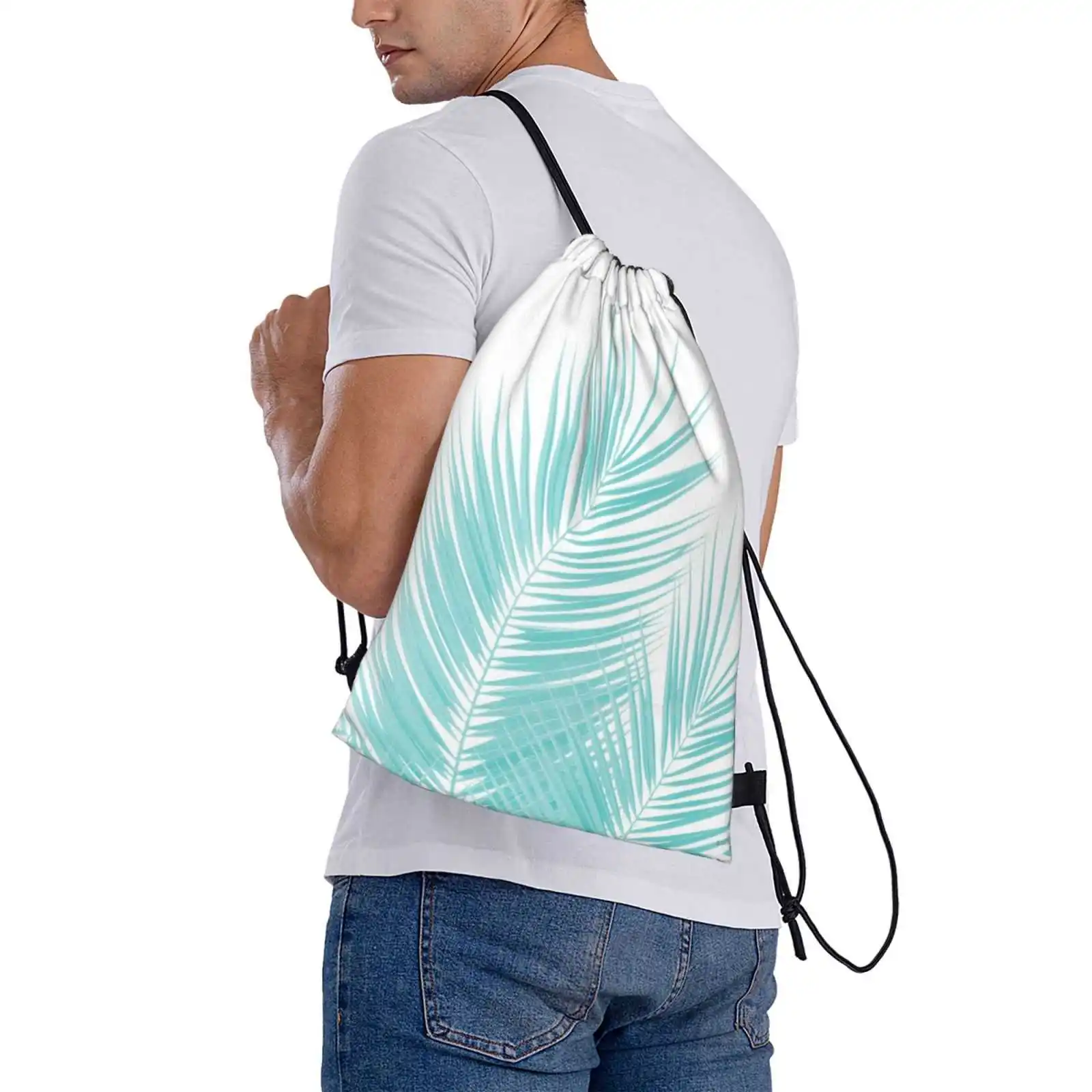 Меки Тюркоазени Палмови листа Dream-Cali Summer Vibes #1 #Тропически #Интериор #Изкуство Пътна чанта за лаптоп, Ученически чанти, Цветен Колаж Изображение 5
