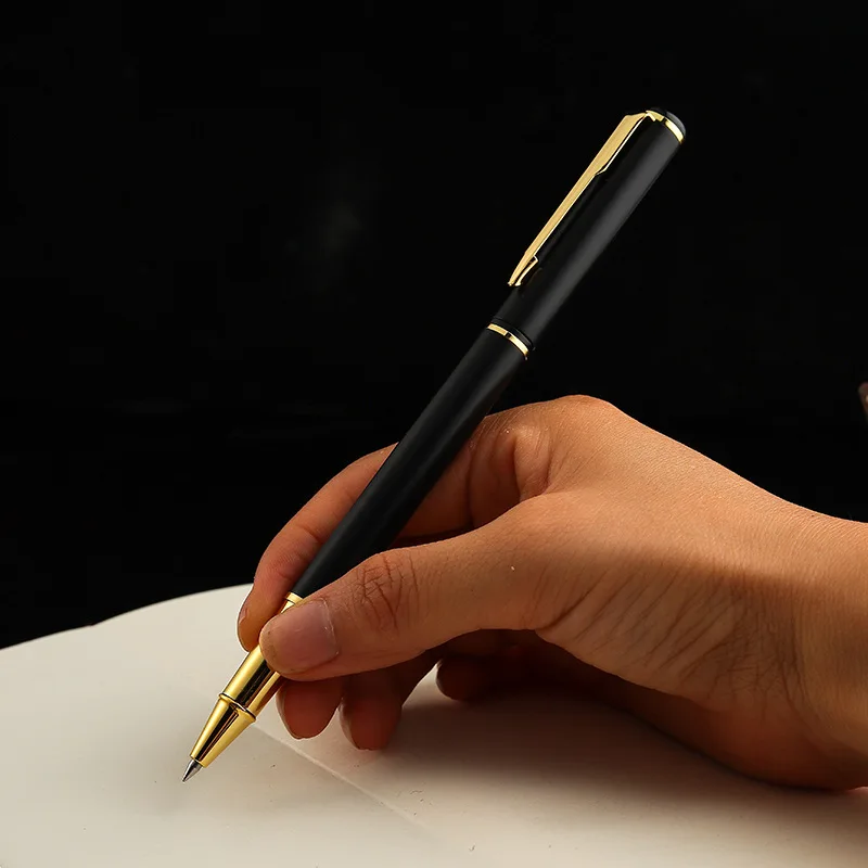 Метална химикалка писалка с куршум Бизнес Проста Бижутерия дръжка Дръжка за подпис Подарък Студентски Канцеларски материали Неутрална писалка Метална писалка Притежател е тежко На Допир Изображение 1