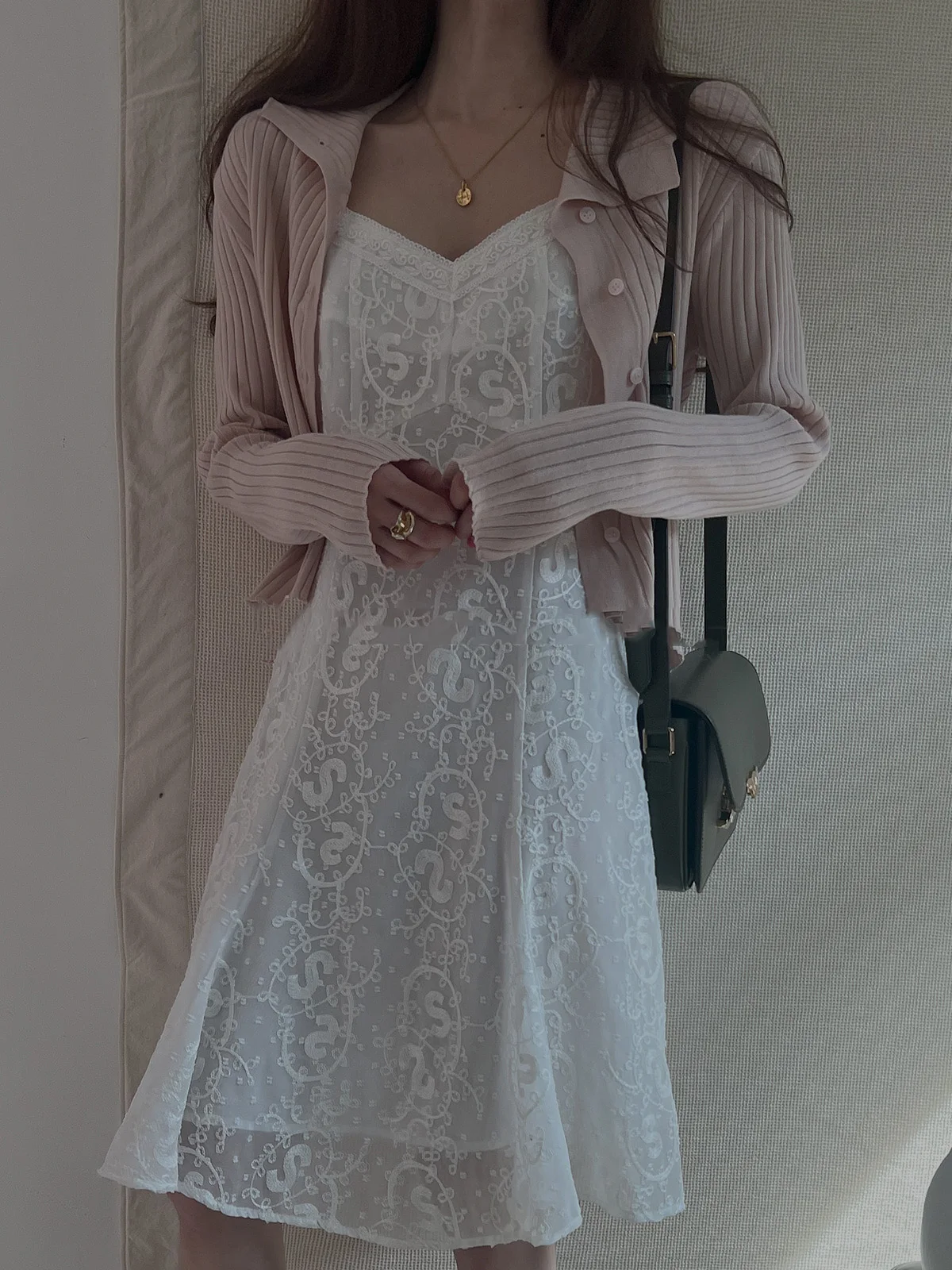 Минималистичное томное рокля цвят колан от мързелив романтична бутончето с копринен колан Изображение 1