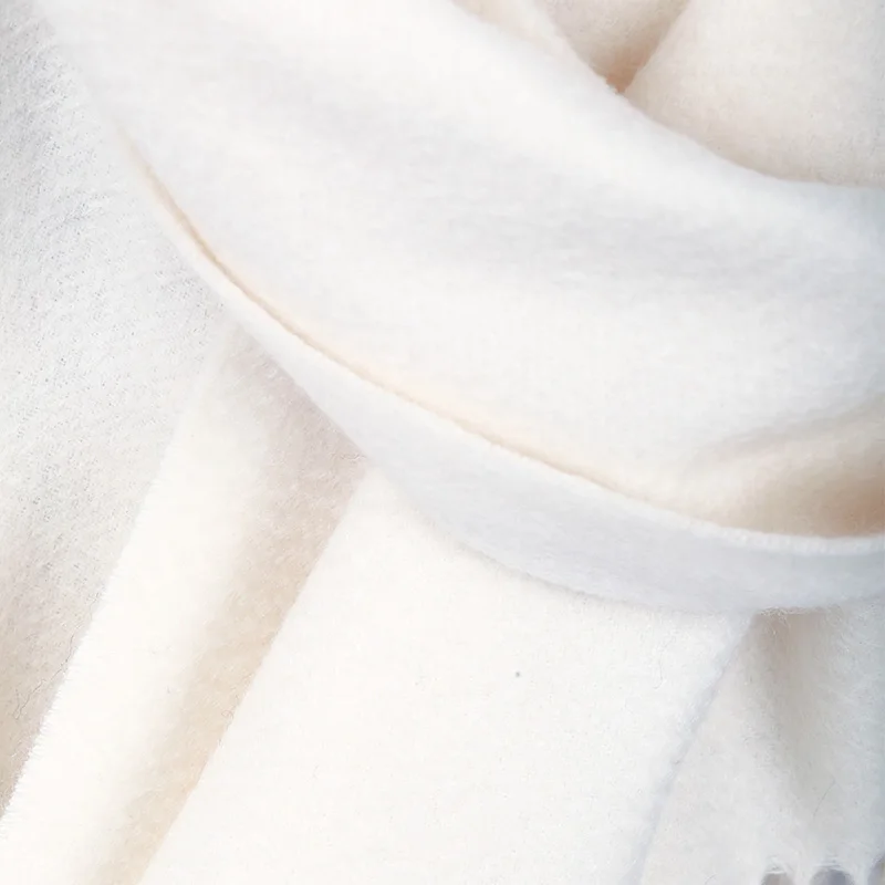 Млечно-рядък бял вълнен шал, женски двупосочен с ромолящи от вода, зимни дебела топла дамски шал от pashmina Изображение 2