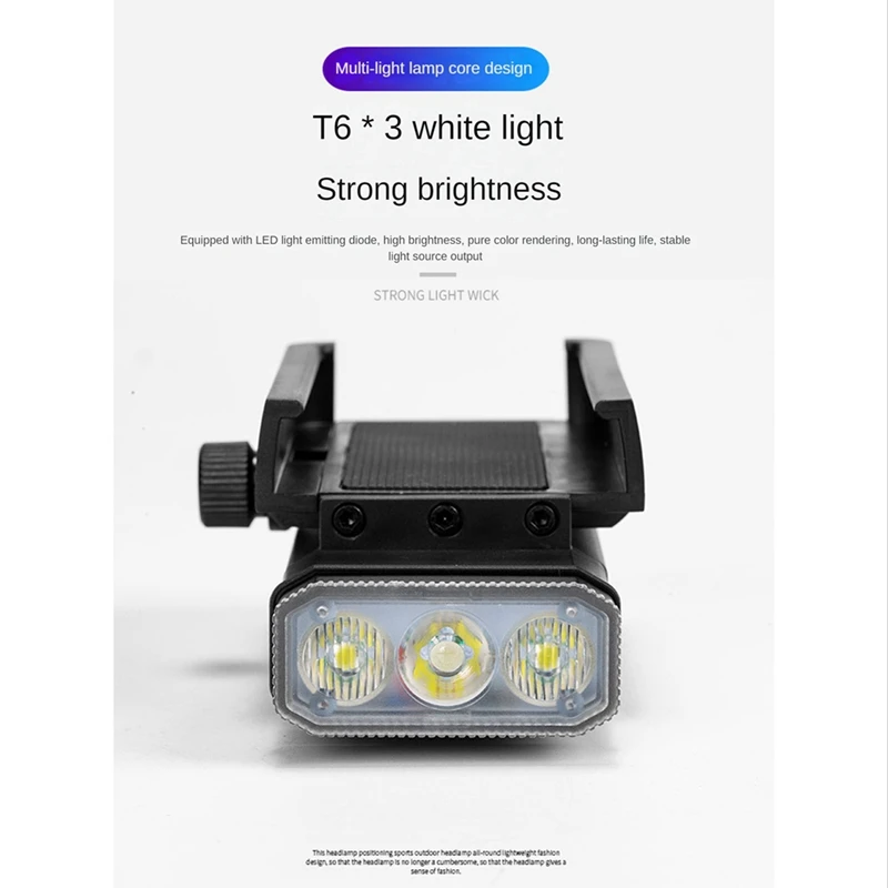 Многофункционален велосипеден фенер със силно осветление, led лампа за езда с функция за фиксиране на мобилен телефон Изображение 2