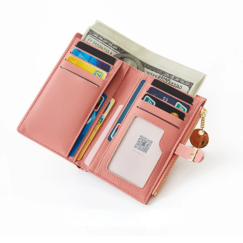 Модерен жена в чантата си, за боядисана гама, просто кратък клип за пари, с цип, дизайн, чантата за момичета, чанта за самоличност Изображение 2
