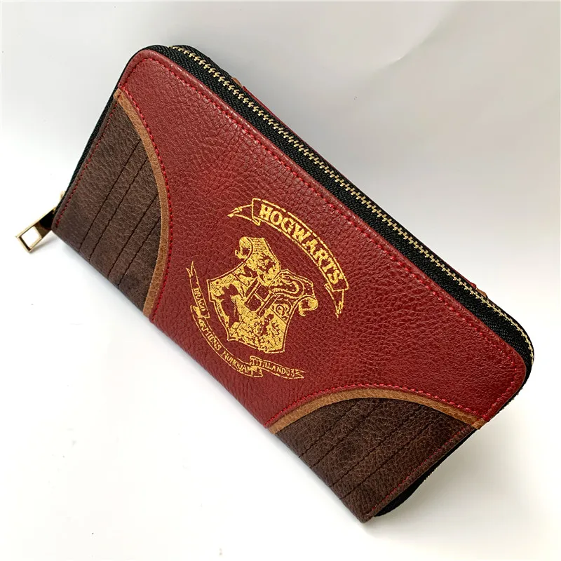Модерен женски бордо дълъг портфейл, кафяво портмоне от изкуствена кожа с цип, в чантата, клатч, чанта за феновете, подарък за cosplay Изображение 4