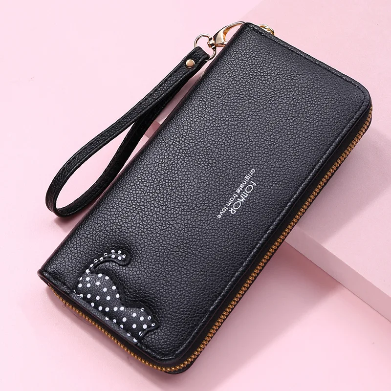 Модерен женски чантата с котешка дръжка, калъф за телефон, дълъг джоб за пари, дамска чанта, дамски портфейл, държачи за карти CU151 Изображение 0