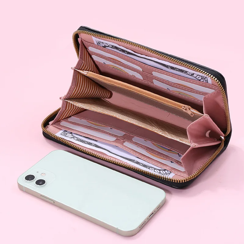 Модерен женски чантата с котешка дръжка, калъф за телефон, дълъг джоб за пари, дамска чанта, дамски портфейл, държачи за карти CU151 Изображение 1