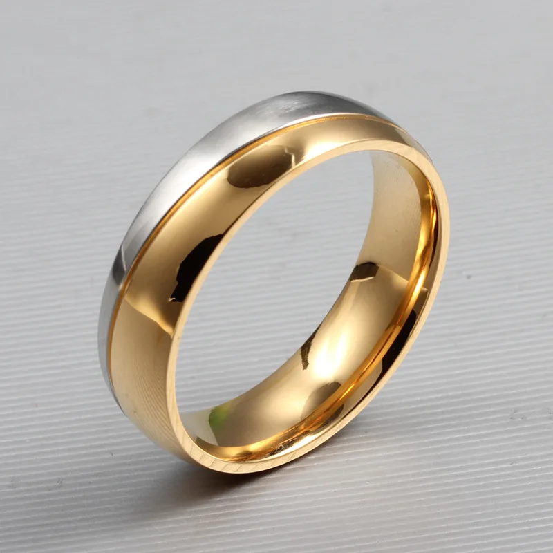 Модерен златист цвят, женски пръстен от неръждаема стомана, подарък за влюбени, Диамантен годежен пръстен Utr8037 Изображение 3