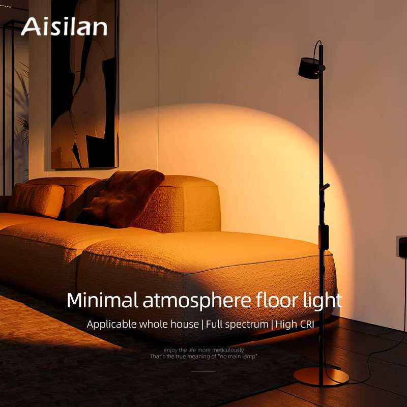 Модерен лампиона Aisilan с регулируема яркост, дистанционно управление, Въртящ се на 360 °, за Защита на очите Ra97 за хол, спалня Изображение 0
