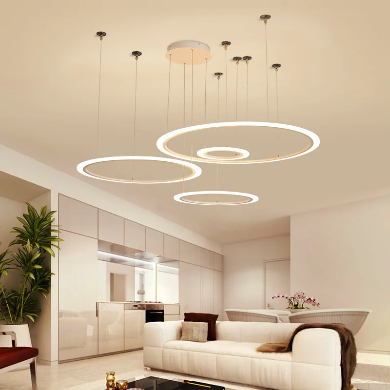 Модерен окачен лампа на DENI в скандинавски стил, творчески дизайн, led реколта пръстен осветителни тела за дома, хол, Спалня, Декоративна лампа Изображение 2