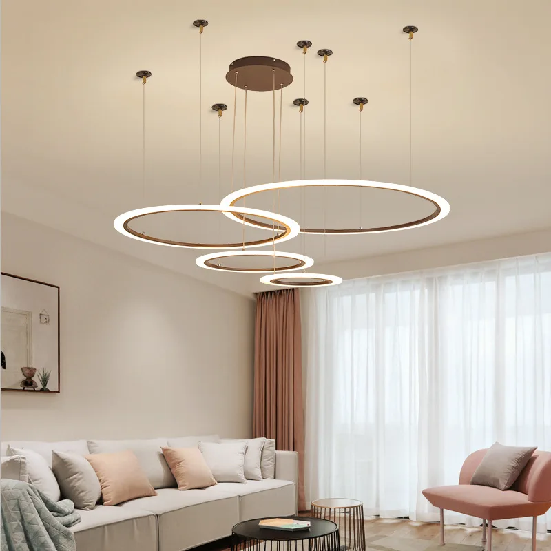 Модерен окачен лампа на DENI в скандинавски стил, творчески дизайн, led реколта пръстен осветителни тела за дома, хол, Спалня, Декоративна лампа Изображение 3