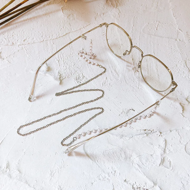 Модерна верижка за очила с имитация на перли, бродирани с мъниста, Модни дамски Улични Ежедневни Слънчеви очила, аксесоари, Колие, Маска, Подвесная Въже, Подарък Изображение 1