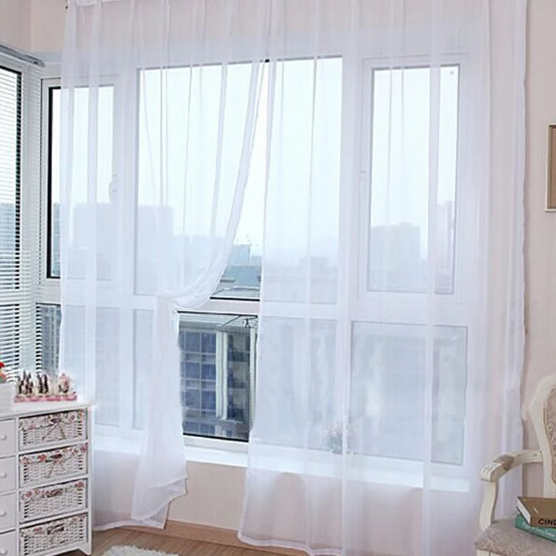 Модерни, прозрачни завеси за прозрачно-бели на цвят за декориране на всекидневна, прозрачни завеси с шарени снежинки за домашен интериор на спалнята Изображение 2