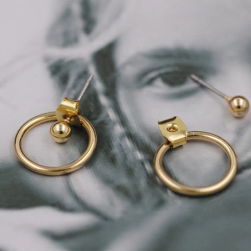 Модни богемные реколта обеци, прекрасни златни геометрични кръгли метални обеци-карамфил, най-Добрият подарък за жени на едро 2023 Изображение 1