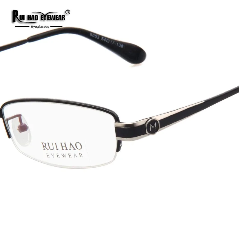 Модни рамки за оптични очила при късогледство Мъжки рамки за очила от сплав Дамски Рамки за очила в полукръгла рамки Корпоративна Дизайн Изображение 1