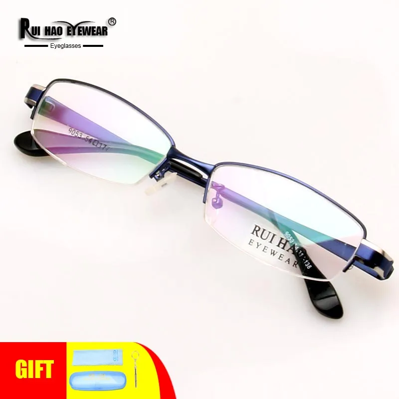 Модни рамки за оптични очила при късогледство Мъжки рамки за очила от сплав Дамски Рамки за очила в полукръгла рамки Корпоративна Дизайн Изображение 2