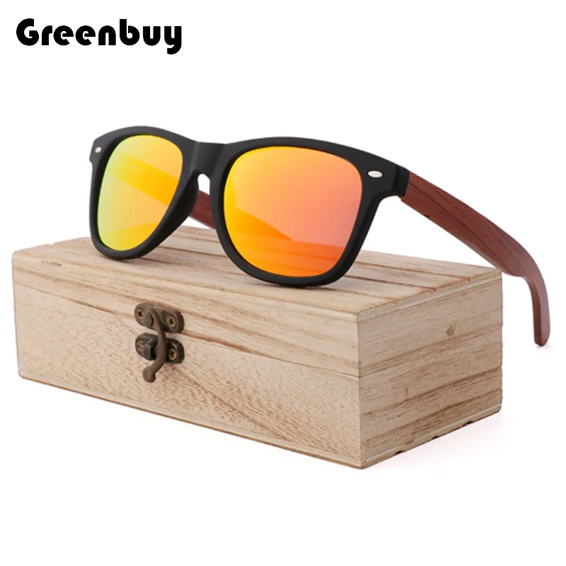Модни Слънчеви очила от дърво и бамбук, поляризирани за жени и мъже, защитни очила с UV400 дървена кутия, дизайнерски очила Luruxy Изображение 0