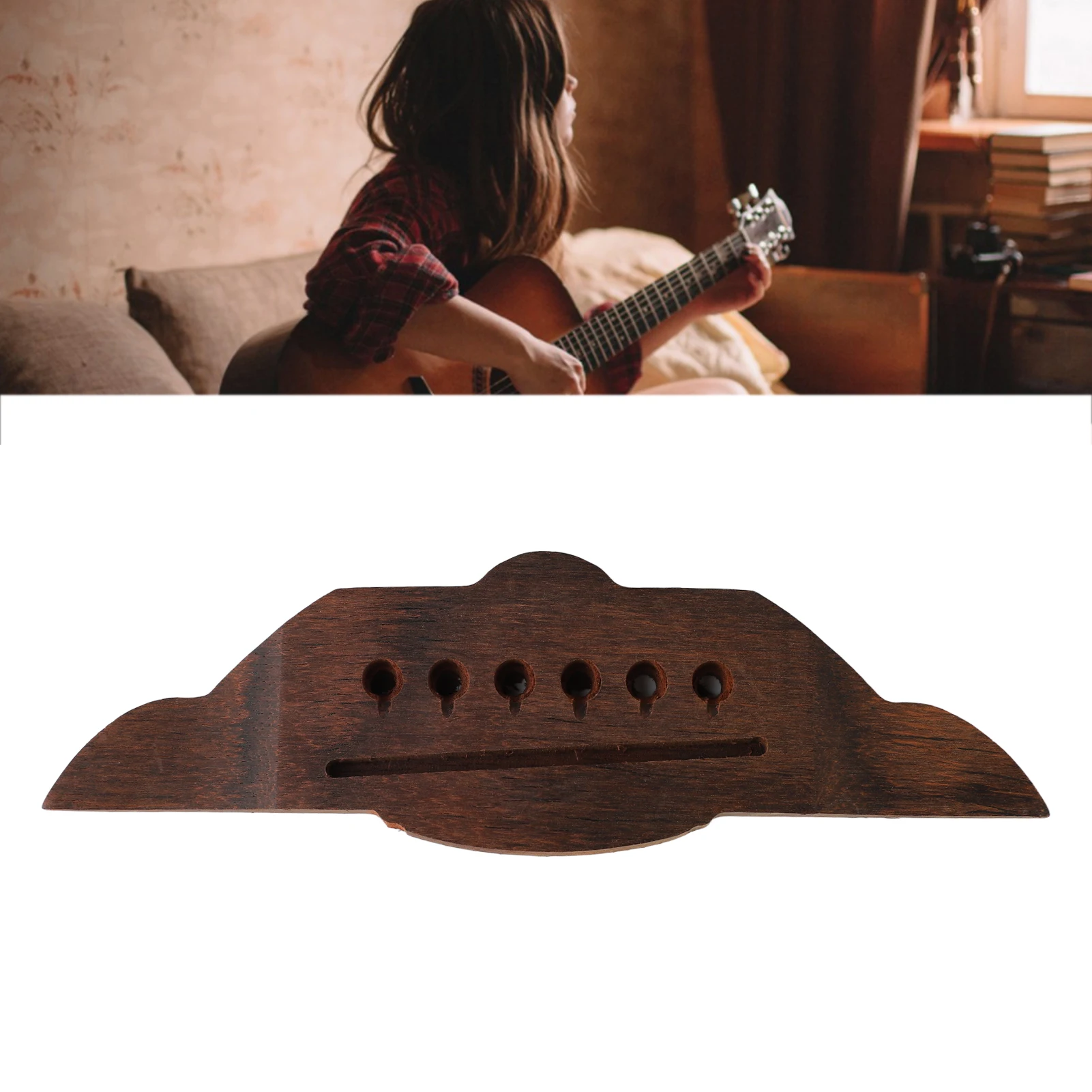 Мост за акустична китара, уникален детайл е от палисандрово дърво, плътно прилепнали към гитарному моста, гладък външен вид, Форма лястовици, Деликатна, за подмяна на Изображение 1
