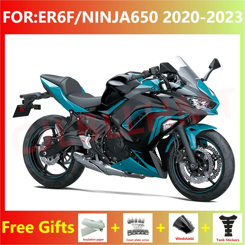 Мотоциклет целия комплект обтекателей за Kawasaki ER6F Ninja 650 20 21 22 23 ninja650 2020 2021 2022 2023 Автомобил обтекател синьо черен Изображение 0