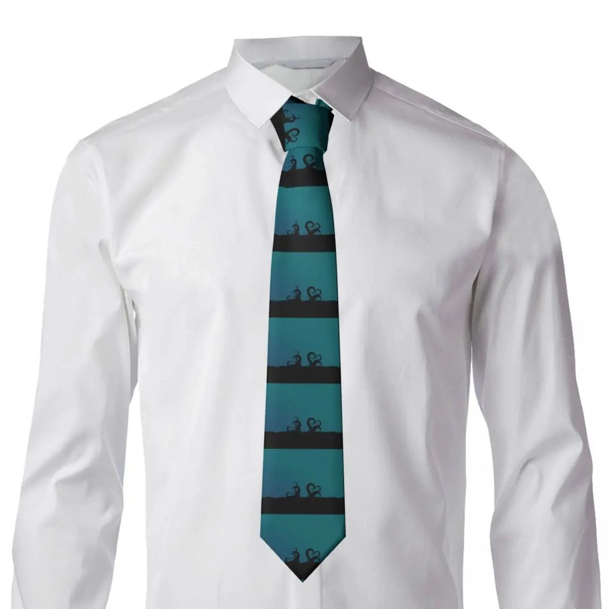 Мъжка вратовръзка, тънка Вратовръзка с океански Осьминогом, Модерен вратовръзка, Свободен Стил, мъжка Вратовръзка, Сватба Изображение 3