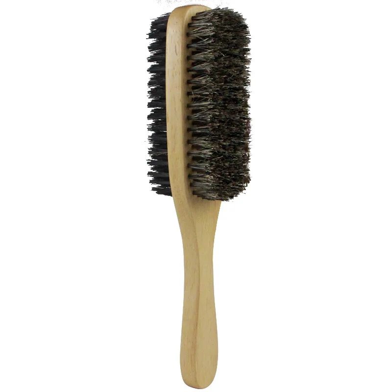 Мъжка четка за коса от косъм на Глиган - Естествена Дървена Вълнообразни Четка за Мъже, Гребен за оформяне на Брада за Къси, Дълги, Гъста, Къдрава Коса Изображение 5