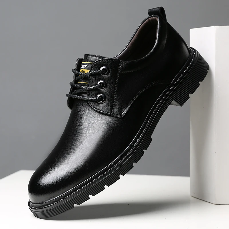 Мъжки ежедневни обувки от естествена кожа, градинска дизайнерски обувки на платформа, мъжки маратонки Homme Luxe Zapatos дантела Изображение 0