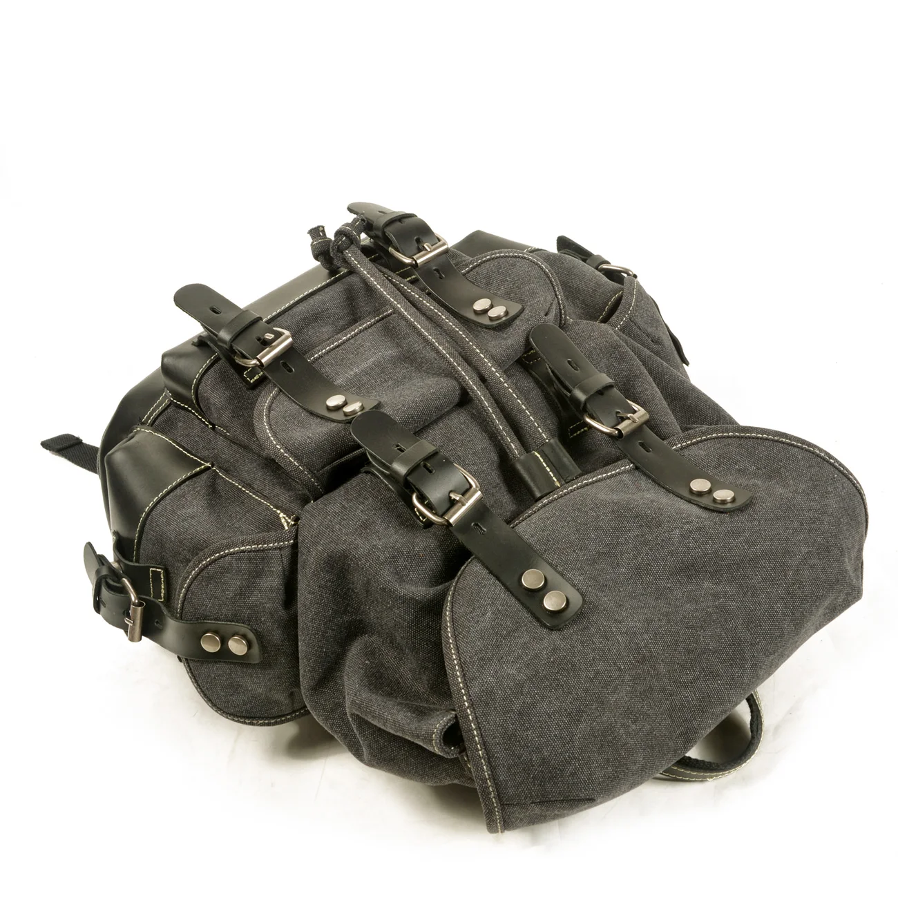 Мъжки ежедневни студентски чанта на рамото, раница за пътуване с голям капацитет, реколта холщовая кожена чанта за катерене, раници Mochila Изображение 1