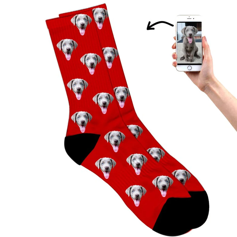 Мъжки и дамски чорапи с 3D-дизайн, направени със собствените си ръце, забавни чорапи с кучета и котки, персонални снимки на лицето, чорапи, Коледни подаръци chatgpt Изображение 3