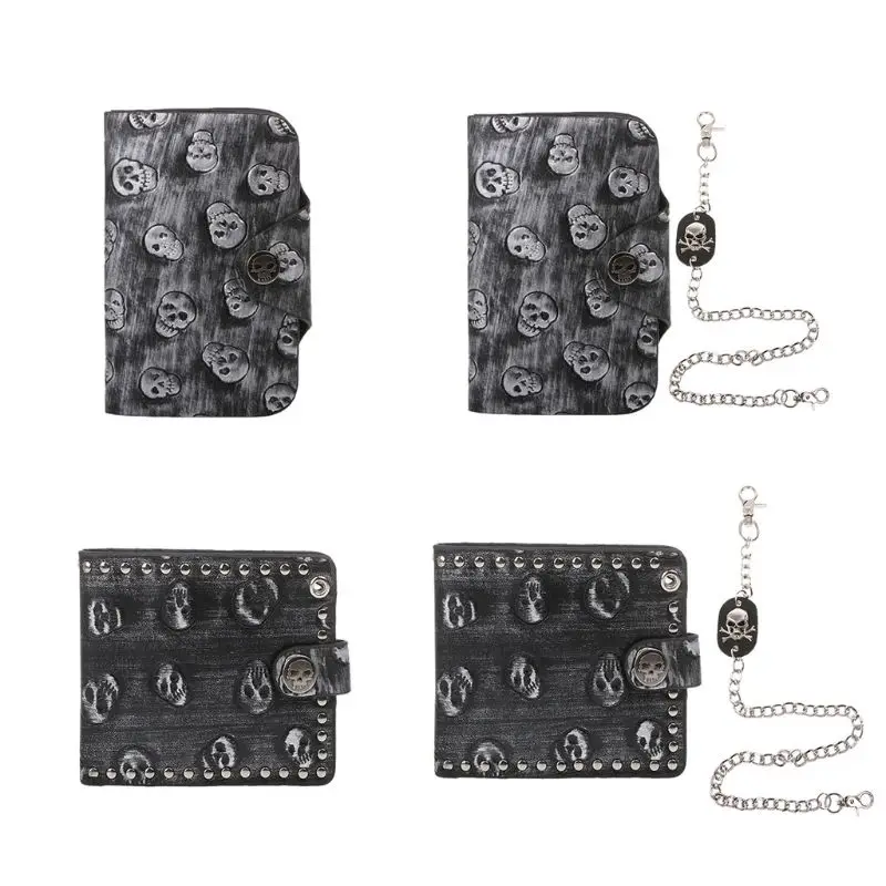 Мъжки Кожен портфейл-притежателя с анти-кражба на веригата, модерна чанта Изображение 0