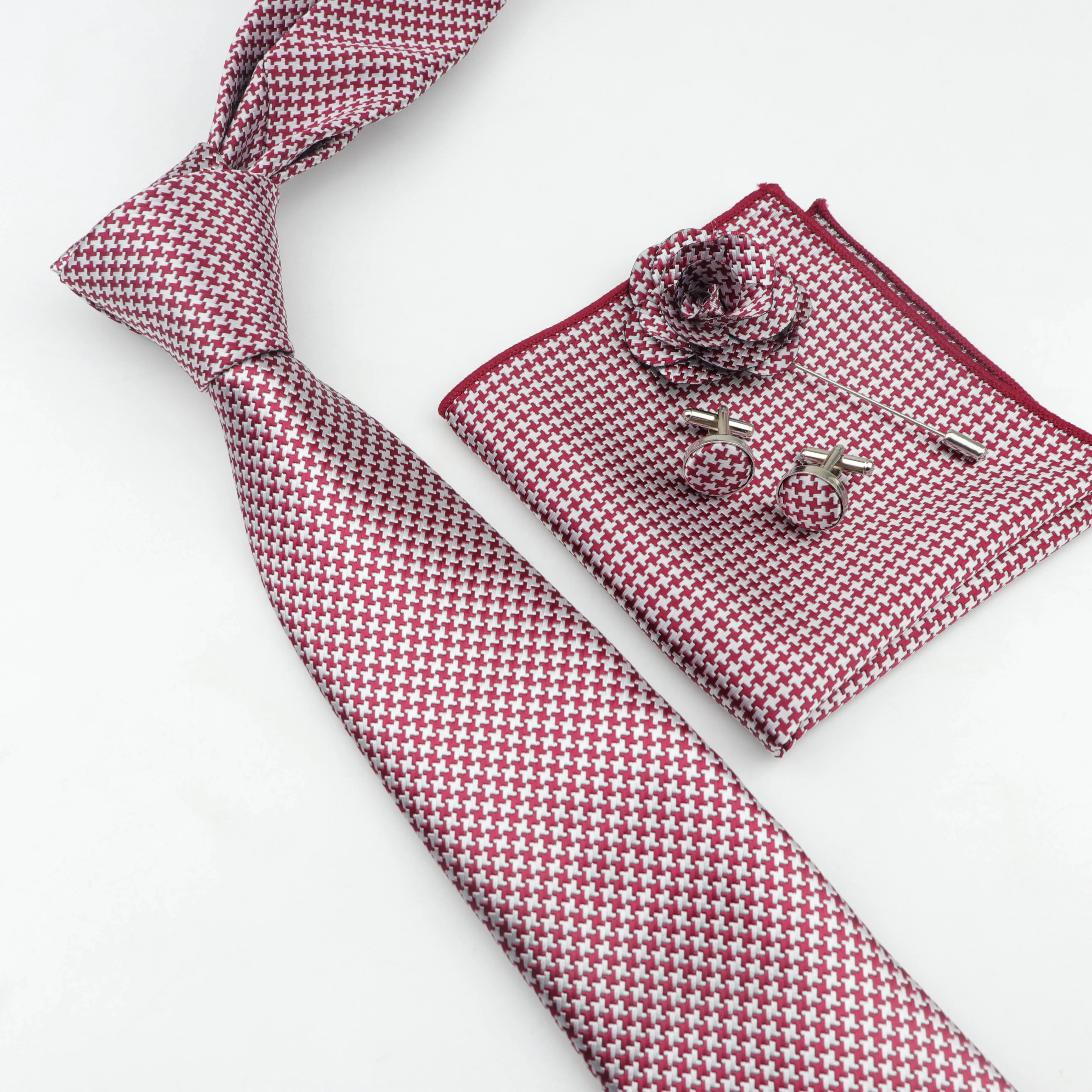 Мъжки Комплект Вратовръзка От Полиестер Ширина 7 см, с Джобен размер Вратовръзка, Квадратна Родословни обици, Нагрудная Шнола, Класическа Парти, Сватба Мода, Тъкани Полка точки Изображение 0