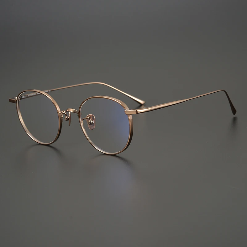 Мъжки кръгли очила в ретро-рамка от чист титан, японски реколта оптични очила за късогледство, Дамски слънчеви очила с защита от сините Лъчи, предписани очила Изображение 5
