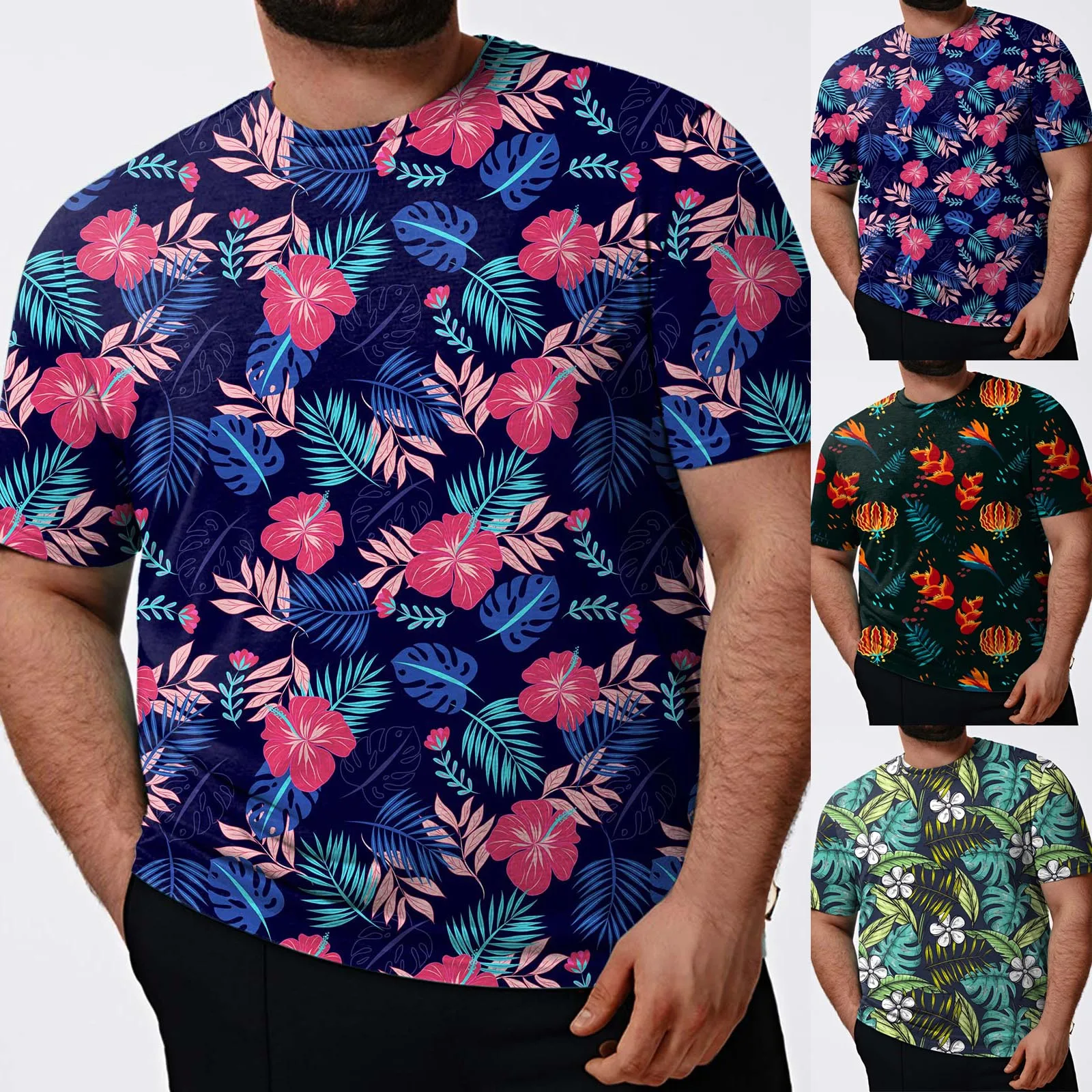 Мъжки мода пролет-лято ежедневни тениски големи размери с къс ръкав и кръгло деколте, топ, блуза, Мъжки ризи, опаковка Изображение 0