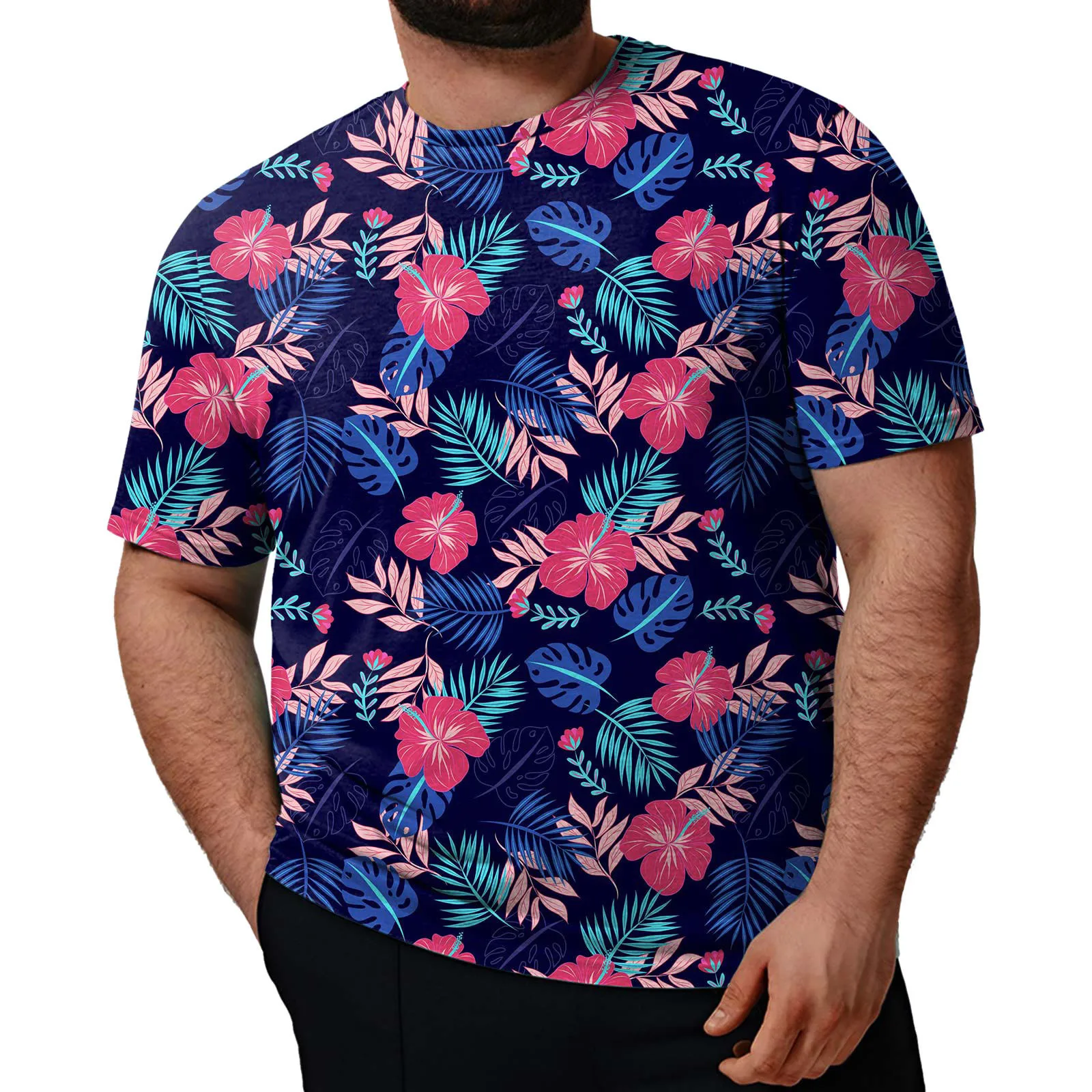 Мъжки мода пролет-лято ежедневни тениски големи размери с къс ръкав и кръгло деколте, топ, блуза, Мъжки ризи, опаковка Изображение 4