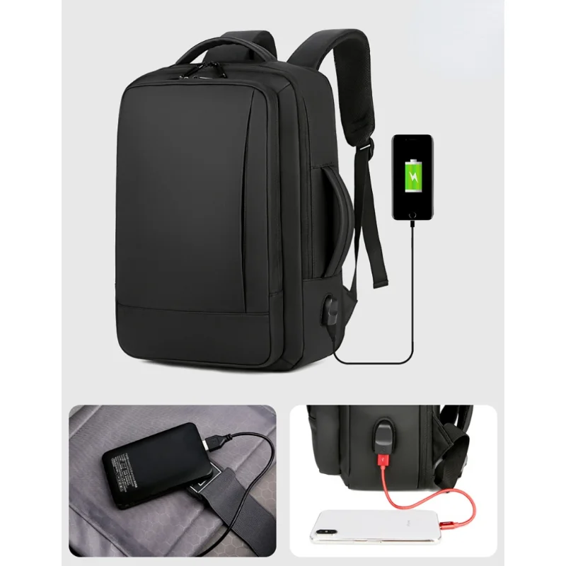 Мъжки Раници със Зареждането чрез USB, Водоустойчива Чанта за Мъже, Многофункционална Раница за Лаптоп, Бизнес Раница за Преносим Изображение 3