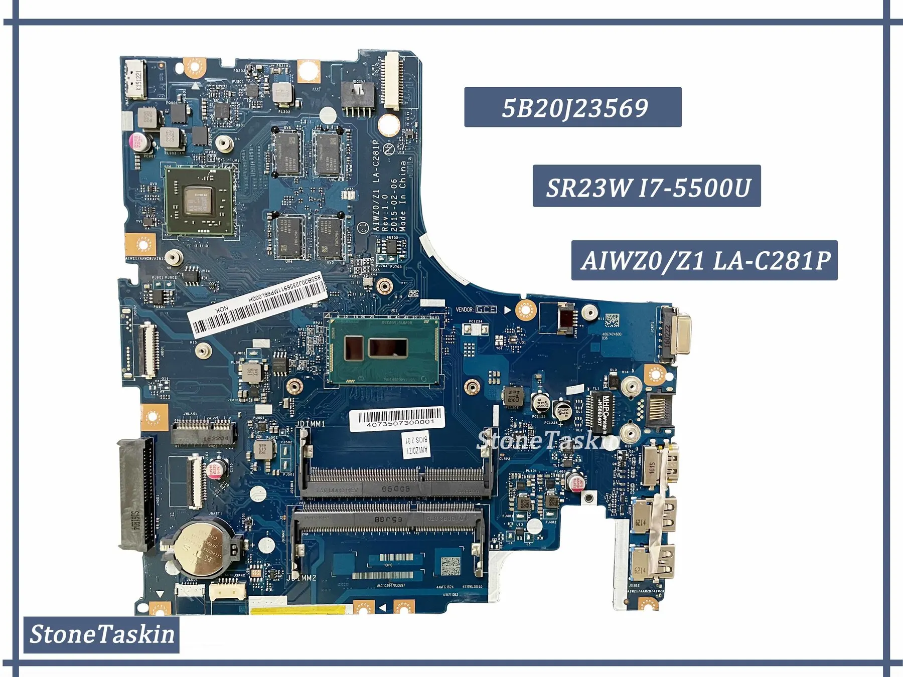 Най-добрата стойност 5B20J23569 за Lenovo Ideapad Z51-70 дънна Платка на лаптоп AIWZ0/Z1 LA-C281P SR23W I7-5500U DDR3 ах италиански хляб! r7 M360 2 GB, 100% Тест Изображение 0