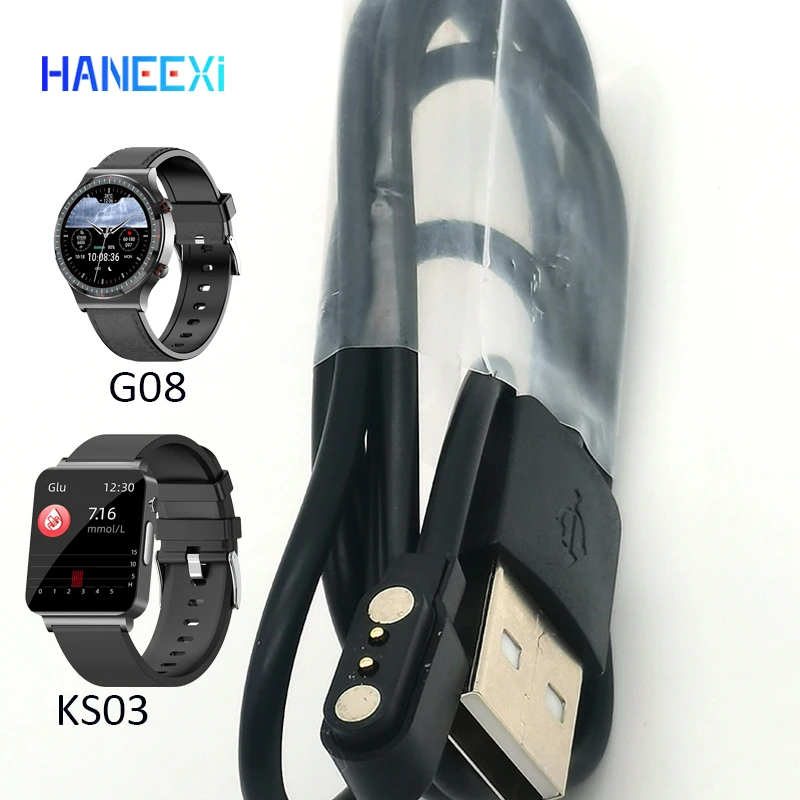 най-продаваният Магнитен Кабел за зареждане на смарт часа с нивото на глюкоза в кръвта w11 E600 ks03 ks01 m10 ep02 зарядно устройство smartwatch G08 кабел Изображение 0