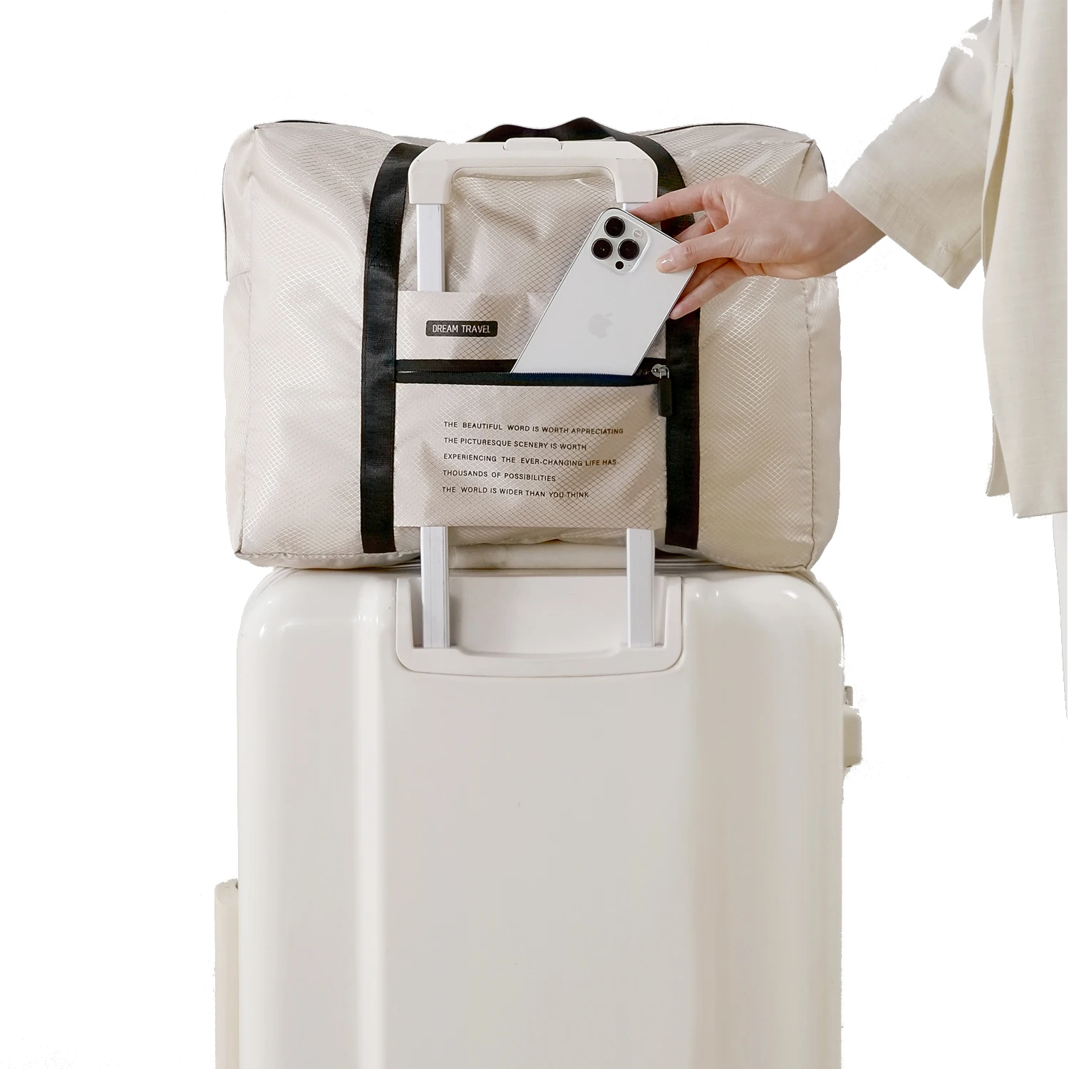 Найлонови сгъваеми пътни чанти Унисекс чанта с голям капацитет, багаж, водоустойчиви дамски чанти, мъжки пътни чанти, Безплатна Доставка Изображение 2