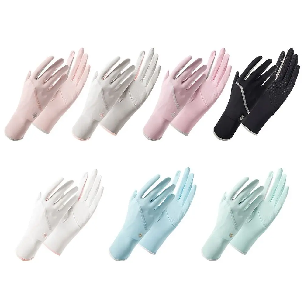 Нескользящие летни ръкавици без пръсти със сензорен екран, които предпазват от ултравиолетовите ръкавици от ледената коприна, ръкавици за шофиране, фини ръкавици Изображение 3