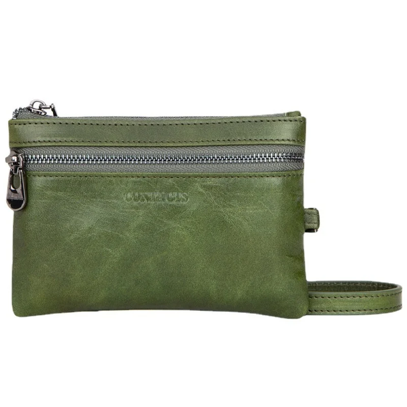 Нов дизайн с каишка на китката, чанта за ключове от естествена кожа с двойна употреба, богат на функции на чантата за ключовете, тенденция чанта за ключове, холограма мода Изображение 3