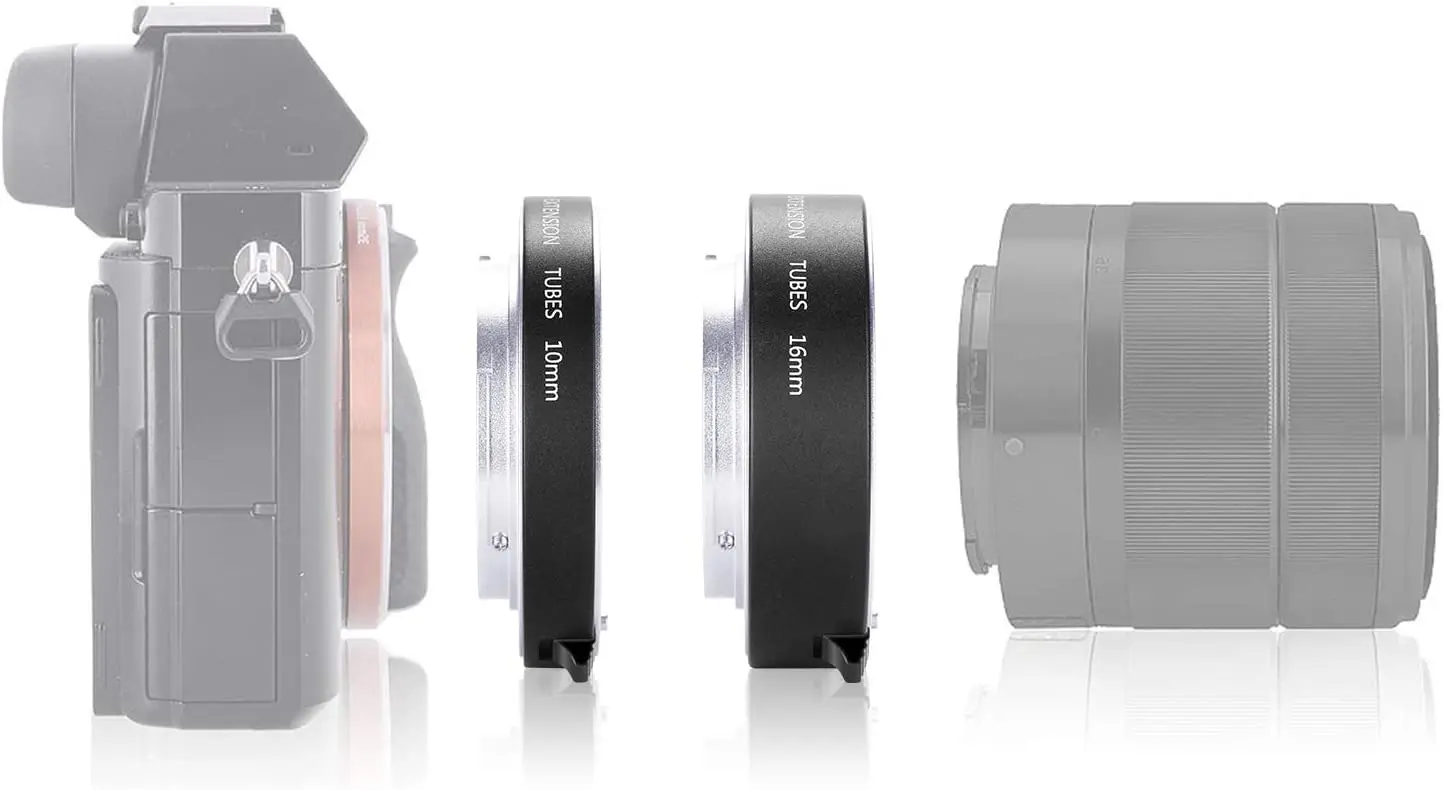 Нов Метален Удължител за макро фотография с автофокусировкой AF 10 мм и 16 мм за Sony NEX E-Mount Фотоапарати NEX 3/3N/5/5N/5R/A6000/A6300 Изображение 1