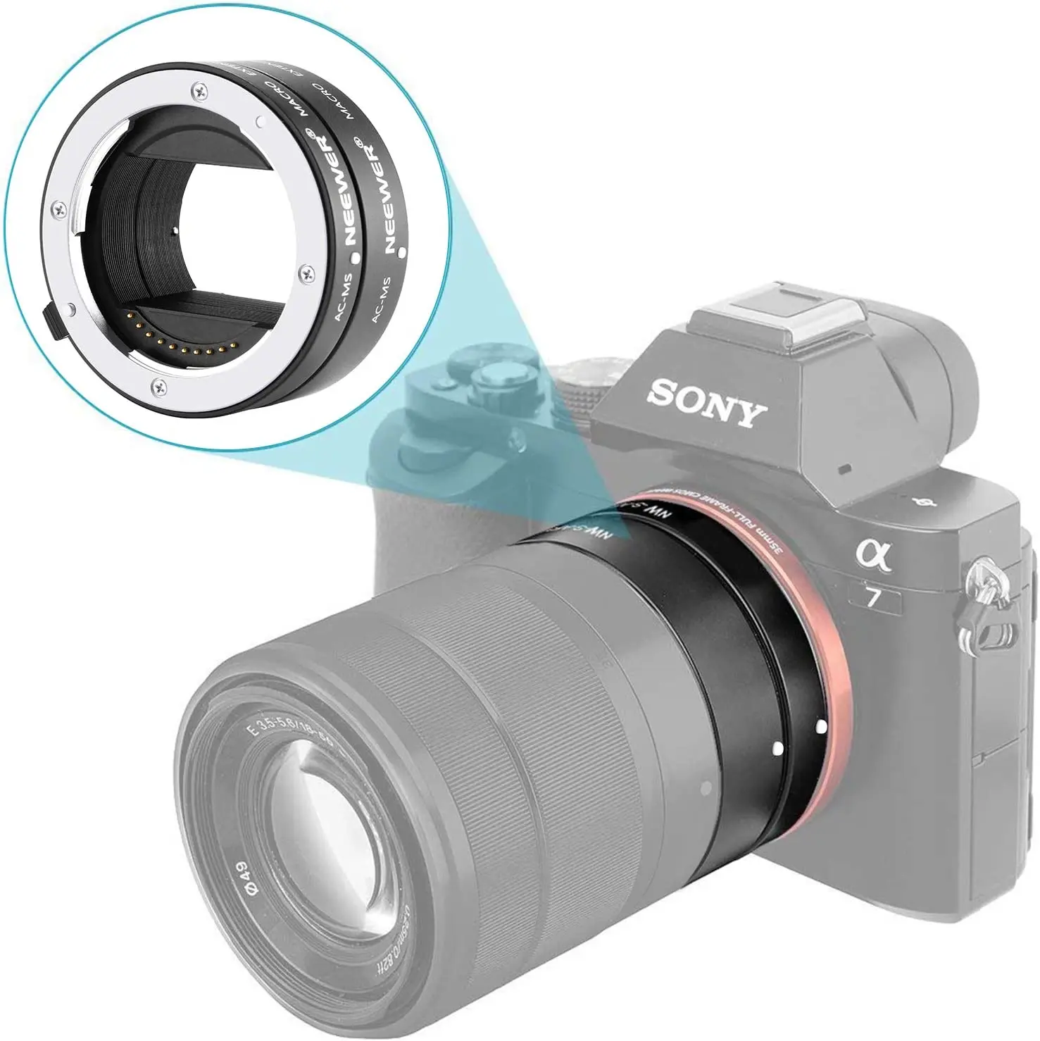 Нов Метален Удължител за макро фотография с автофокусировкой AF 10 мм и 16 мм за Sony NEX E-Mount Фотоапарати NEX 3/3N/5/5N/5R/A6000/A6300 Изображение 2