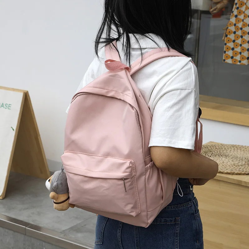Нов модерен прост trend раница, всекидневни прост раница, дамски корейската версия на студентски чанти средно училище Изображение 3