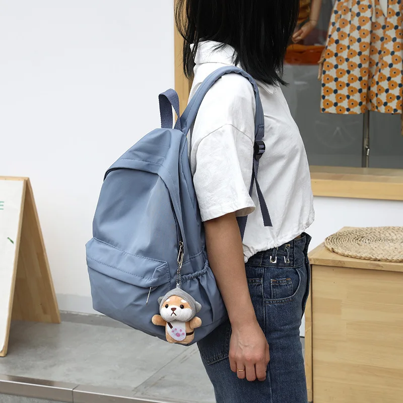 Нов модерен прост trend раница, всекидневни прост раница, дамски корейската версия на студентски чанти средно училище Изображение 4
