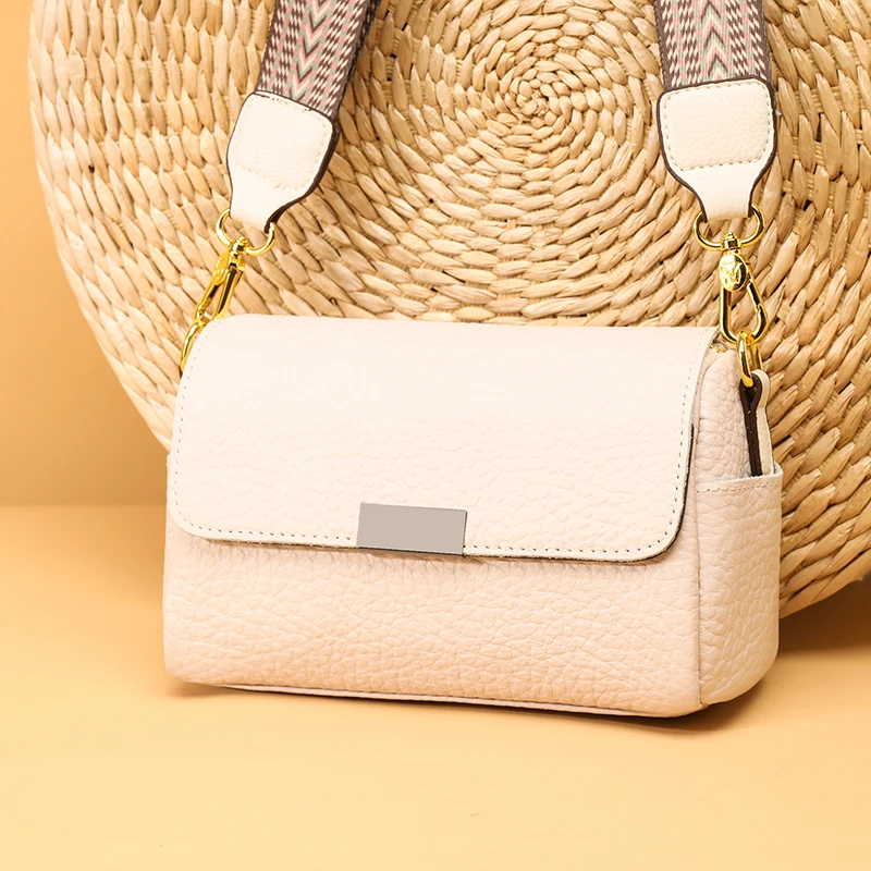 Нова дамска чанта-тоут от 100% естествена кожа, с висококачествена дизайнерска чанта от телешка кожа, модерен чанта през рамо дамски чанти-месинджър Изображение 2